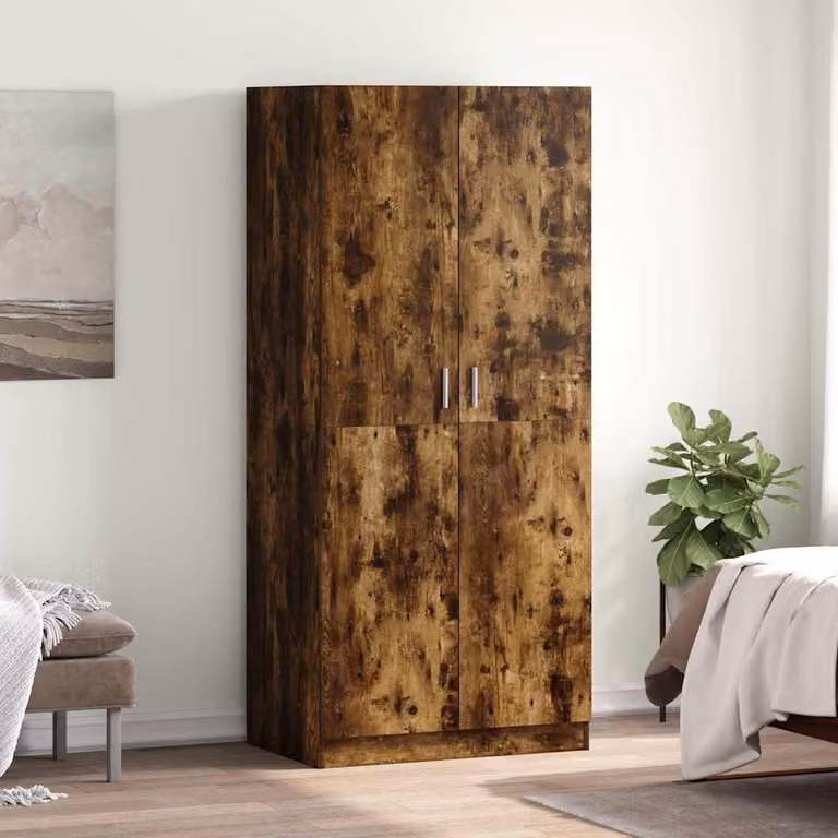 vidaXL Armadio in Legno Rovere Marrone con Ante a Battente L: 80 cm, P: 52 cm, H: 180 cm