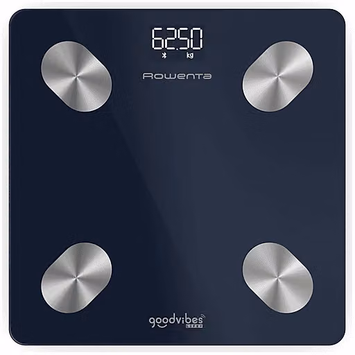 Bilancia elettronica personale Rowenta Good Vibes Life BR9720 nera con controllo tramite app e connessione Wi-Fi in vetro