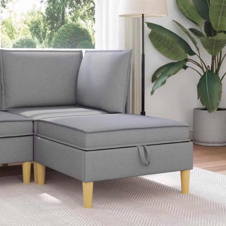 Divano con contenitore vidaXL in tessuto con struttura in legno, disponibile in marrone o grigio