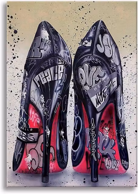 Quadro Canvas Contemporaneo Tacchi a Spillo Signorbit Multicolore L: 140 cm, H: 100 cm