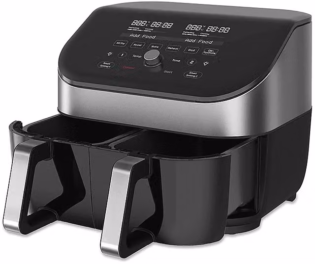 Friggitrice ad aria Instant Pot VortexPlus Dual ClearCook da 8 l, tecnologia Dual Zone, 1700 W, colore nero