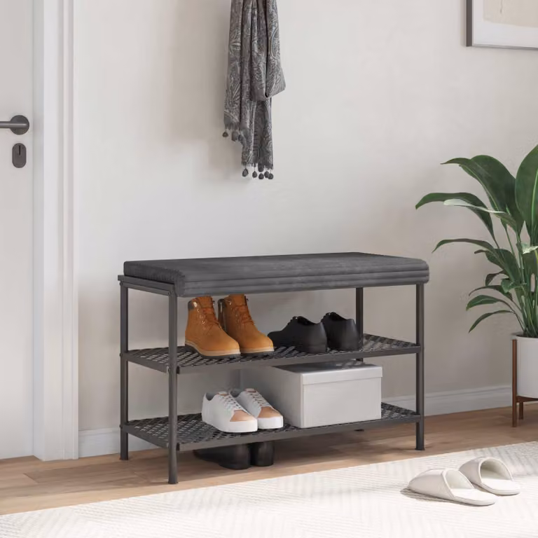 Cuscino per panchina vidaXL in corduroy morbido grigio con imbottitura in schiuma e base antiscivolo L 80 cm x P 80 cm x H 3,5 cm