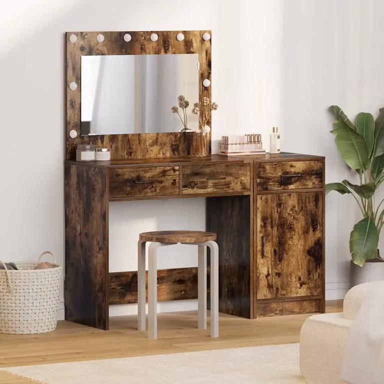 Set di 2 Tavoli da Trucco Moderni vidaXL in MDF Marrone L 40,5 cm x P 41 cm x H 75 cm