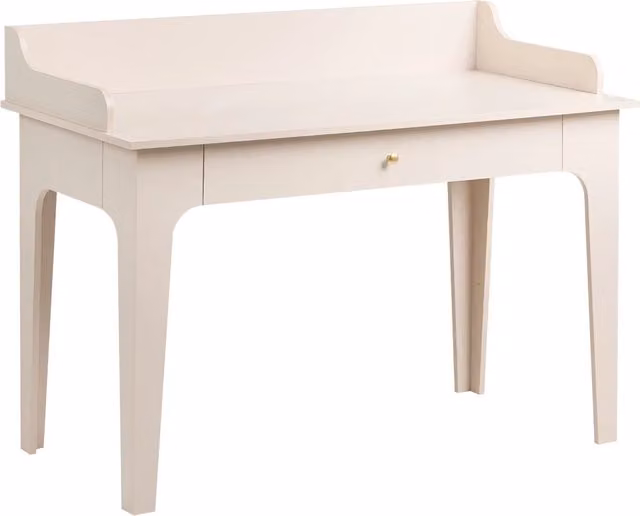 Scrivania BELIANI in stile scandinavo con cassetto portaoggetti, L/P: 118 x 60 cm, color beige chiaro in MDF laminato opaco
