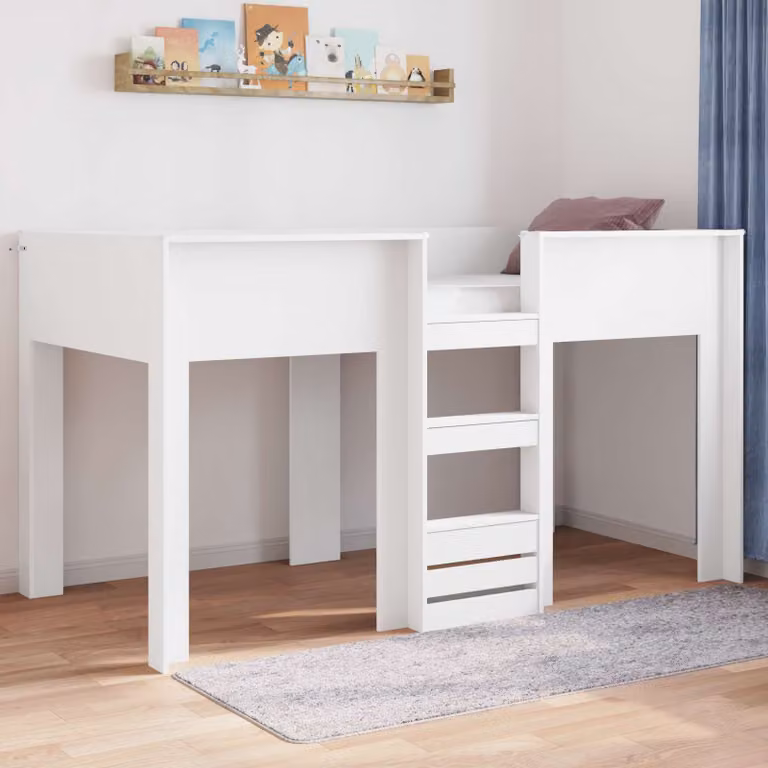vidaXL Letto a Castello per Bambini Bianco in Legno e MDF L/P/H: 200 x 100 x 176,5 cm