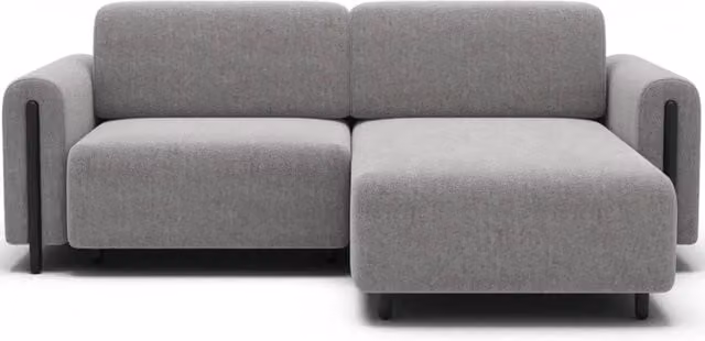 Divano ad angolo convertibile ARVESSA MEUBLORAMA grigio, tessuto bouclé, con funzione letto e contenitore, angolo destro, L 244 x P 154 x H 95 cm