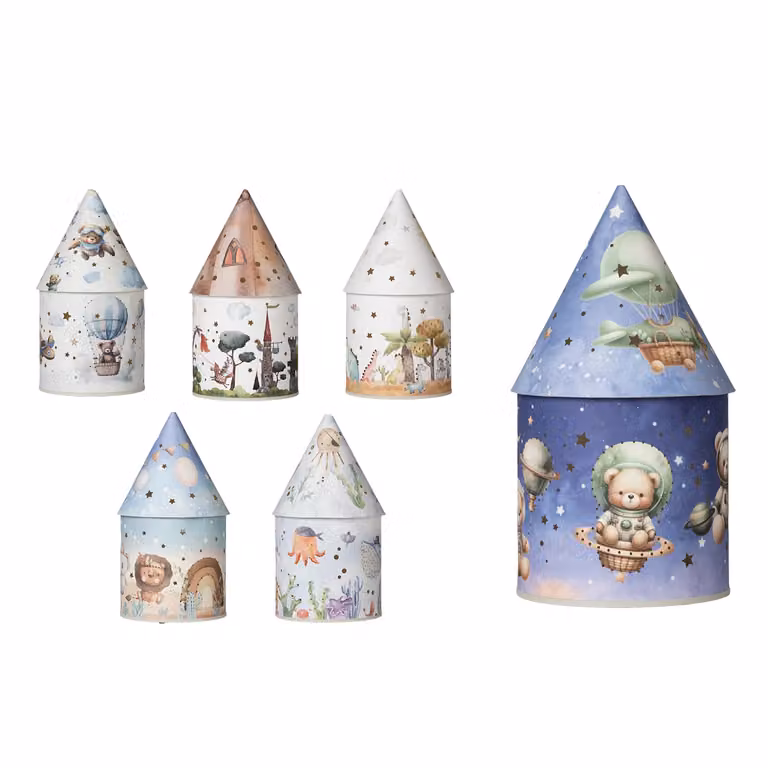 DICTROLUX Lampada LED Magical Night multicolore in carta telata olandese, Altezza: 20 cm