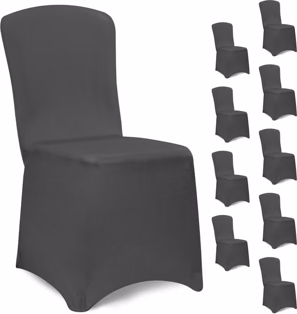 Set di 10 coprisedia Detex® antracite in tessuto elasticizzato lavabile