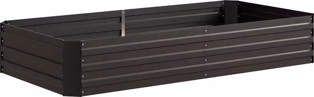 Aiuola rettangolare Outsunny in acciaio zincato con tutori per piante rampicanti e orto, L: 180 cm, P: 90 cm, H: 29,5 cm