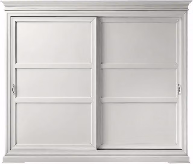 Armadio classico in legno con 2 ante scorrevoli Mobili 2G bianco L: 300 cm, P: 68 cm, H: 255 cm