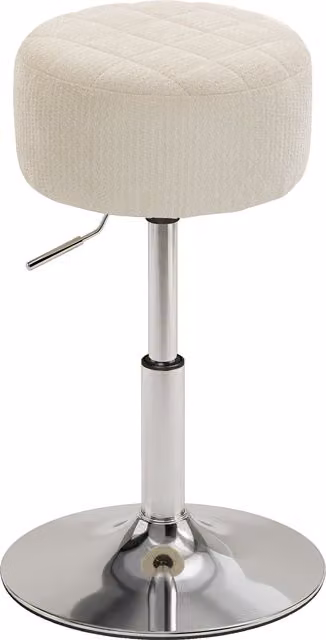 Sgabello da bar girevole e regolabile in altezza HOMCOM, colore beige, Altezza: 51-66 cm